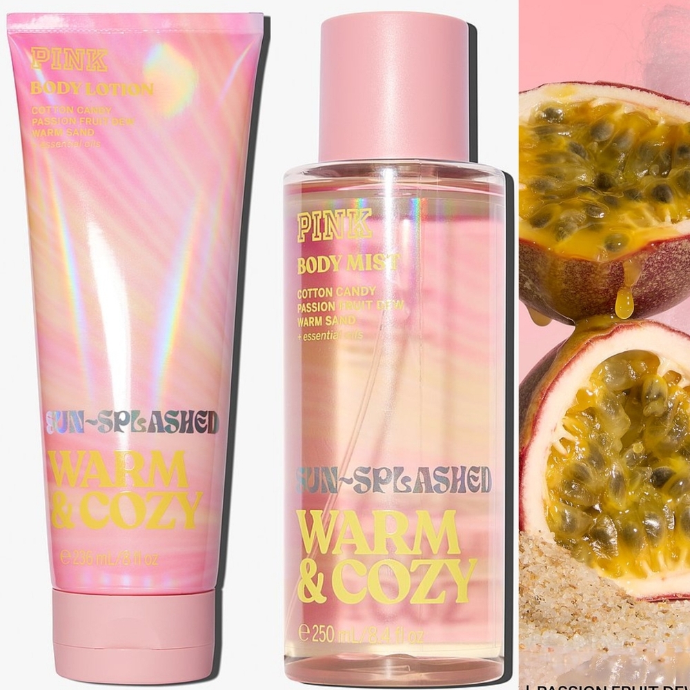PINK Victoria's Secret Sun-Splashed Warm & Cozy Body Lotion & Mist Set NEW
